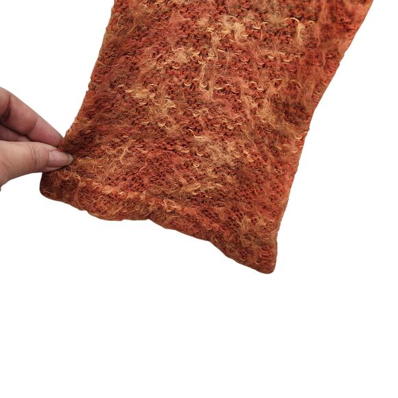 Twiggy Y2K Terra Cotta Wool Blend Felted Knit Mock Neck Sweater Women's L - Picture 5 of 7